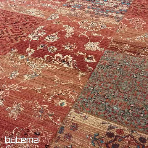 Luksusowe wełniane dywany ROYAL PATCHWORK czerwone