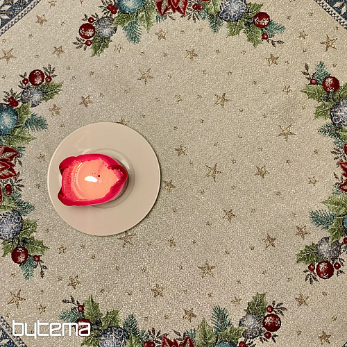 Świąteczne gobeliny obrusy i szaliki CHRISTMAS STAR II niebieskie