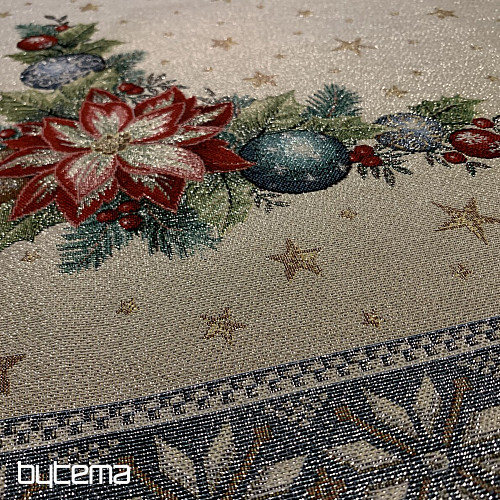 Świąteczne gobeliny obrusy i szaliki CHRISTMAS STAR II niebieskie