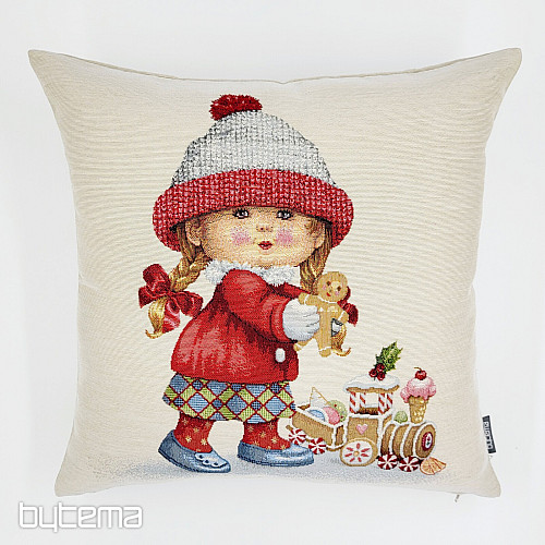 Świąteczna okładka gobelinowa DZIEWCZYNA Z ZABAWKĄ