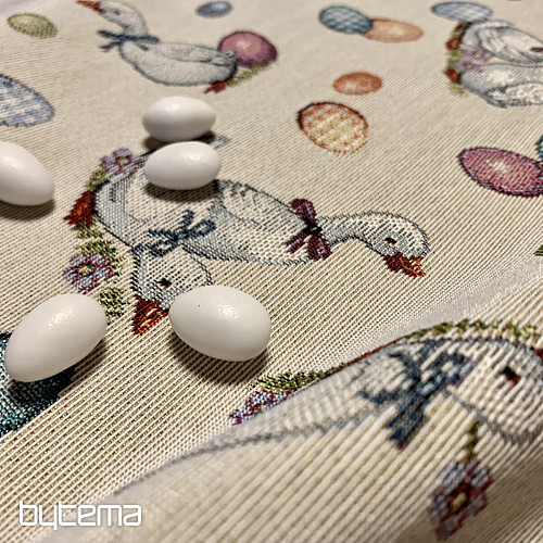 Gobelinowy obrus i szalik Easter-Gęś biały