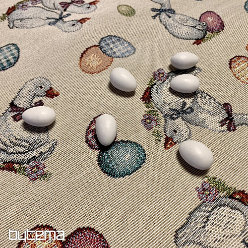 Gobelinowy obrus i szalik Easter-Gęś biały