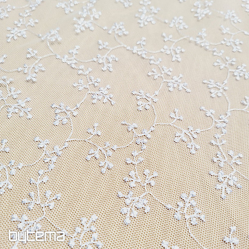 Luksusowa haftowana firana TINY WHITE Twig