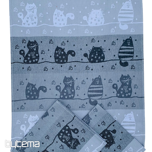 Ręczniki KOTY NA DACHU szare