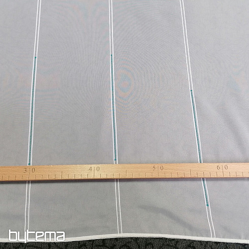 Firana woalowa w paski - turkusowa