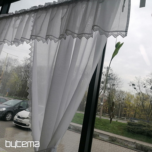 Zasłona gotowa - komplet: 2 szt. zasłony 1 szt. marszczona z koronką