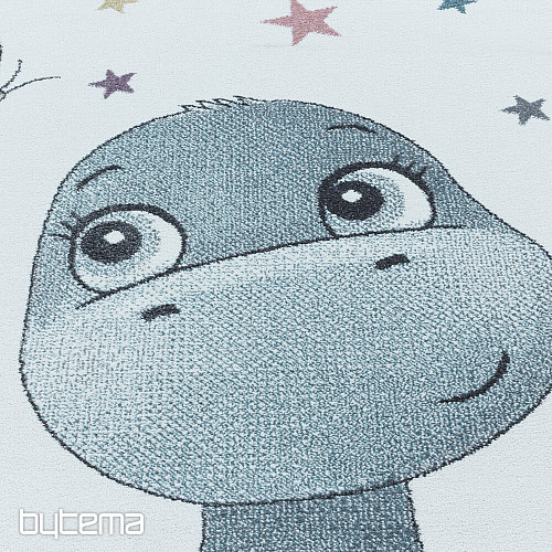 Okrągły dywan dziecięcy FUNNY dinozaur niebieski