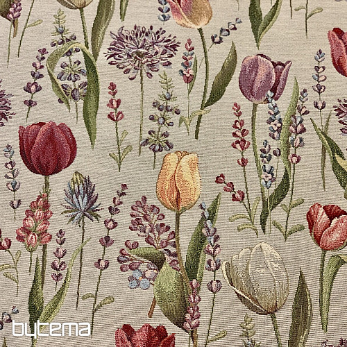 Obrus gobelinowy, szalik Wiosenne tulipany