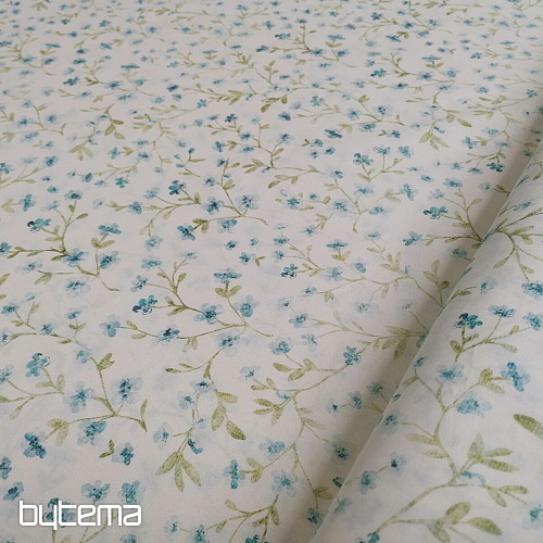 Tkanina bawełniana Mini Sakura w kolorze niebieskim
