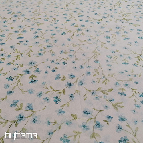 Tkanina bawełniana Mini Sakura w kolorze niebieskim
