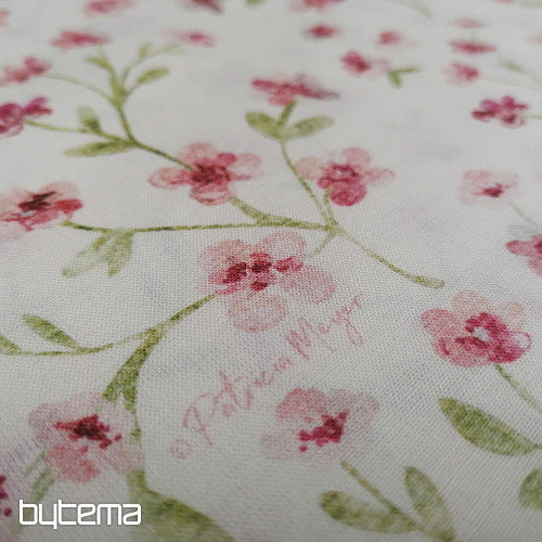 Tkanina bawełniana mini sakura w kolorze różowym
