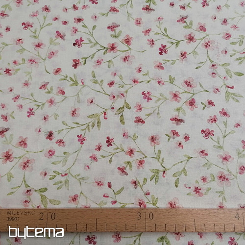 Tkanina bawełniana mini sakura w kolorze różowym