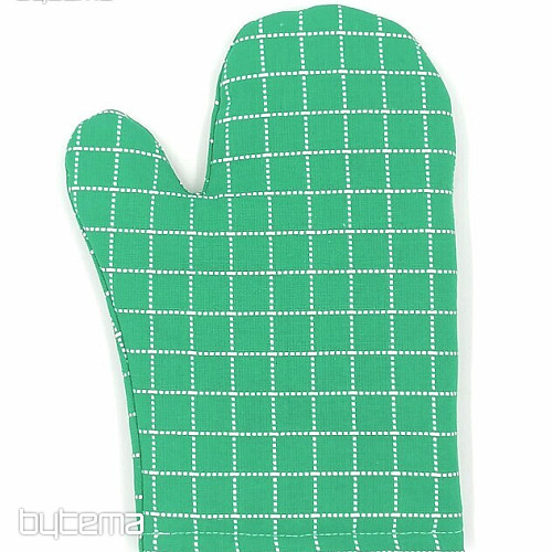 Zestaw upominkowy ściereczki i rękawiczki w drewnianym pudełku zapakowany w celofan - zielony