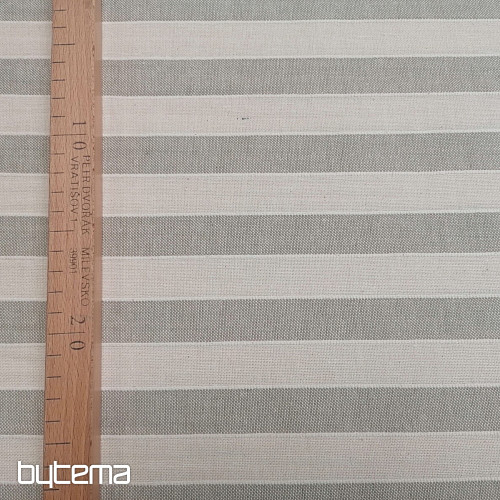 Tkanina dekoracyjna Trebol paski - beż 2 cm 50