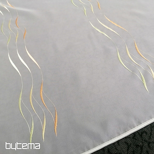 Gotowa zasłona Gerster Stripes pomarańczowo-zielona 310x175 cm