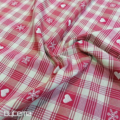 Świąteczna tkanina dekoracyjna DUSTIN serca