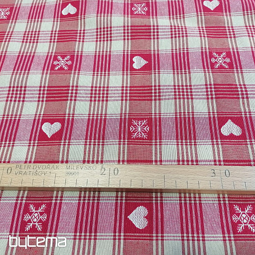 Świąteczna tkanina dekoracyjna DUSTIN serca