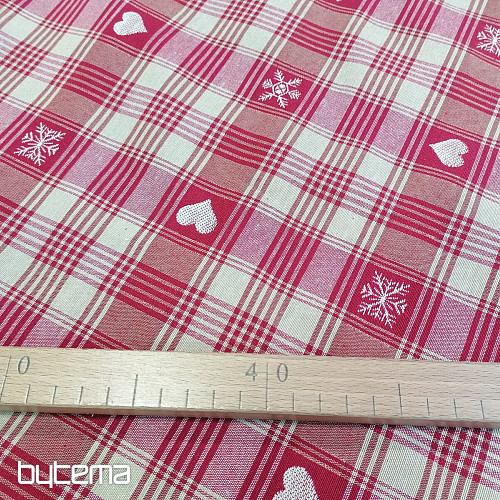 Świąteczna tkanina dekoracyjna DUSTIN serca