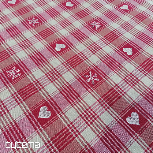 Świąteczna tkanina dekoracyjna DUSTIN serca