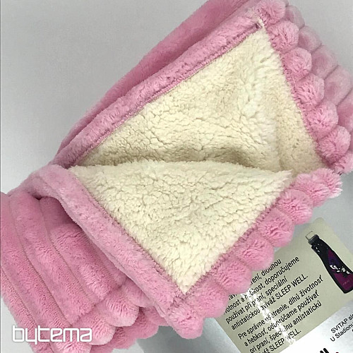 koc z mikrofibry EXTRA SOFT SHEEP sztruks - różowy