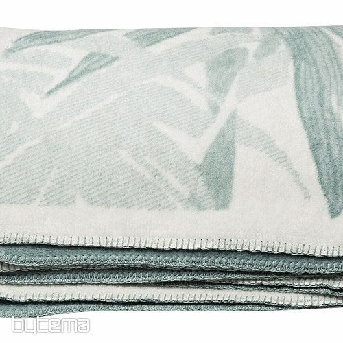 Kocyk bawełniany BAMBOO zielone liście 2218/51