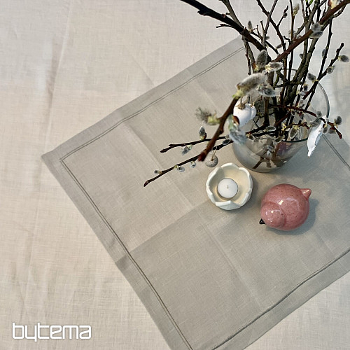 Obrus lniany - komplet 130x150 50x50