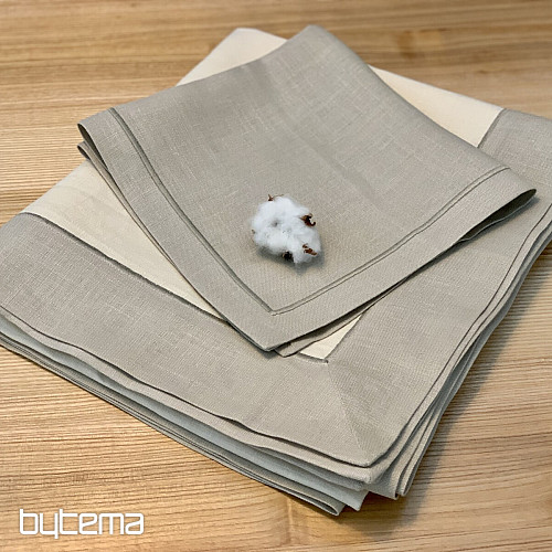 Obrus lniany - komplet 130x150 50x50