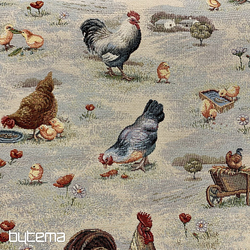 Tkanina gobelinowa KURKA Z PODWÓRKA