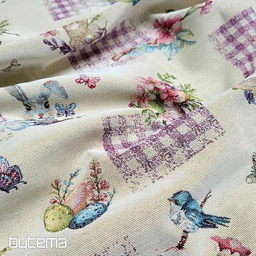 Tkanina gobelinowa KRÓLIK WIELKANOCNY LILAC