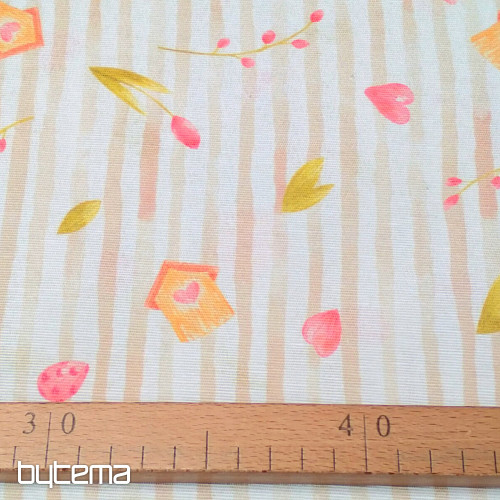 Tkanina dekoracyjna SPRING BEIGE STRIPE
