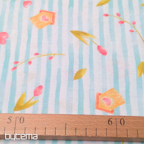Tkanina dekoracyjna SPRING BLUE STRIPE
