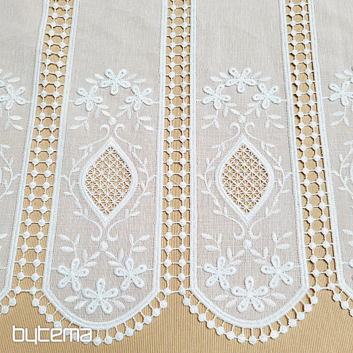 Luksusowa haftowana firana witrażowa IVORY