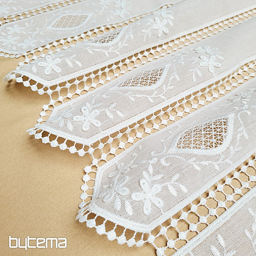 Luksusowa haftowana firana witrażowa IVORY