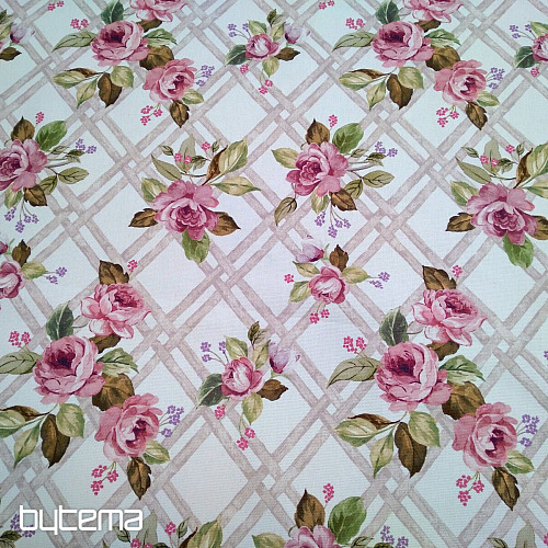 Tkanina dekoracyjna CASTLE ROSE GRID