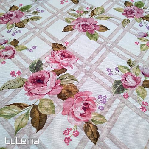 Tkanina dekoracyjna CASTLE ROSE GRID
