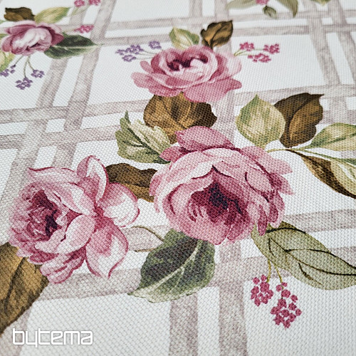 Tkanina dekoracyjna CASTLE ROSE GRID
