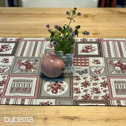 Obrus i szal TOSCANA VALERY PATCHWORK bordowy