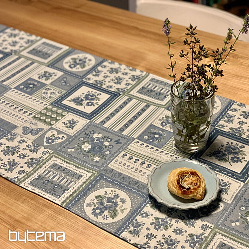Obrus i szal TOSCANA VALERY PATCHWORK niebieski