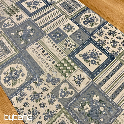 Obrus i szal TOSCANA VALERY PATCHWORK niebieski