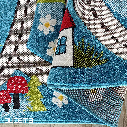 Dywan dziecięcy Color Kids 02 niebieski - PODRÓŻ W LESIE