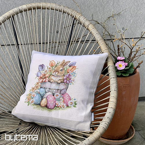 Poszewka gobelinowa ZARĄCZ W DONICZCE beżowa ramka