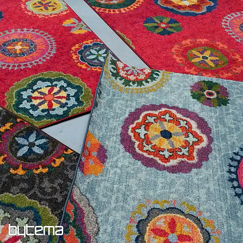 Dywan w kawałku MANDALY szaro-niebieski