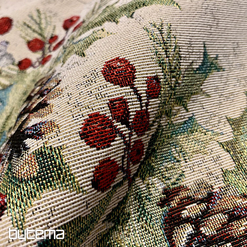 Gobelinowy obrus, szal i nakrycie stołu SOSNA i MISTLETTE