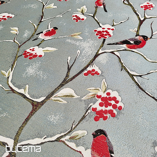 Luksusowa tkanina dekoracyjna HÝL w kolorze szaro-niebieskim