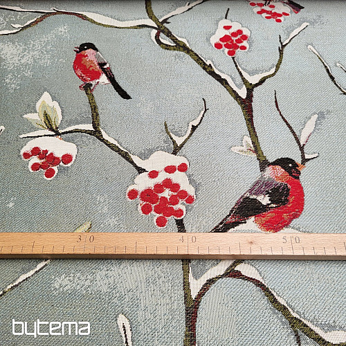 Luksusowa tkanina dekoracyjna HÝL w kolorze szaro-niebieskim