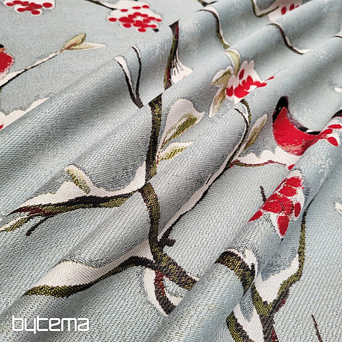 Luksusowa tkanina dekoracyjna HÝL w kolorze szaro-niebieskim