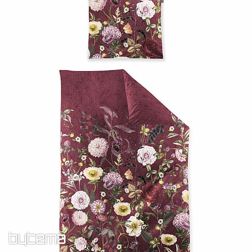 IRISETTE luksusowa satyna bawełniana WAVE 8576-60 ROSE BORDEAUX