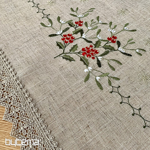 Koronkowy obrus z jemioły