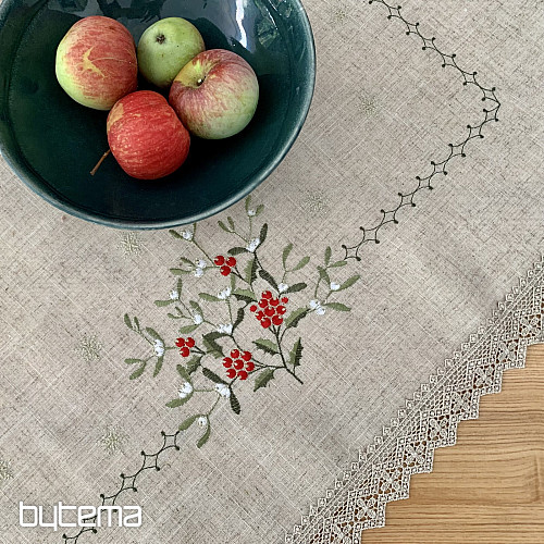 Koronkowy obrus z jemioły