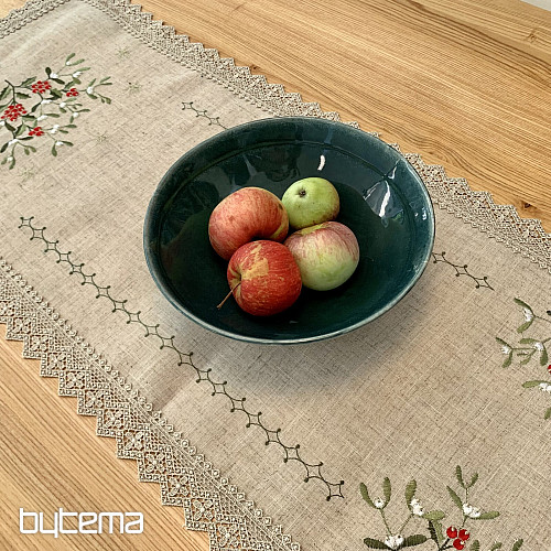 Koronkowy obrus z jemioły